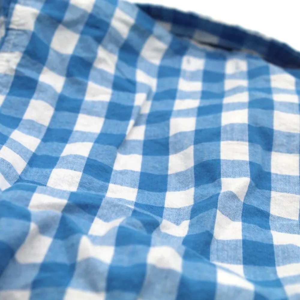 THE CHILDREN'S PLACE Baby Boy's Long Sleeve Blue Plaid Button Down Romper 3-6 M